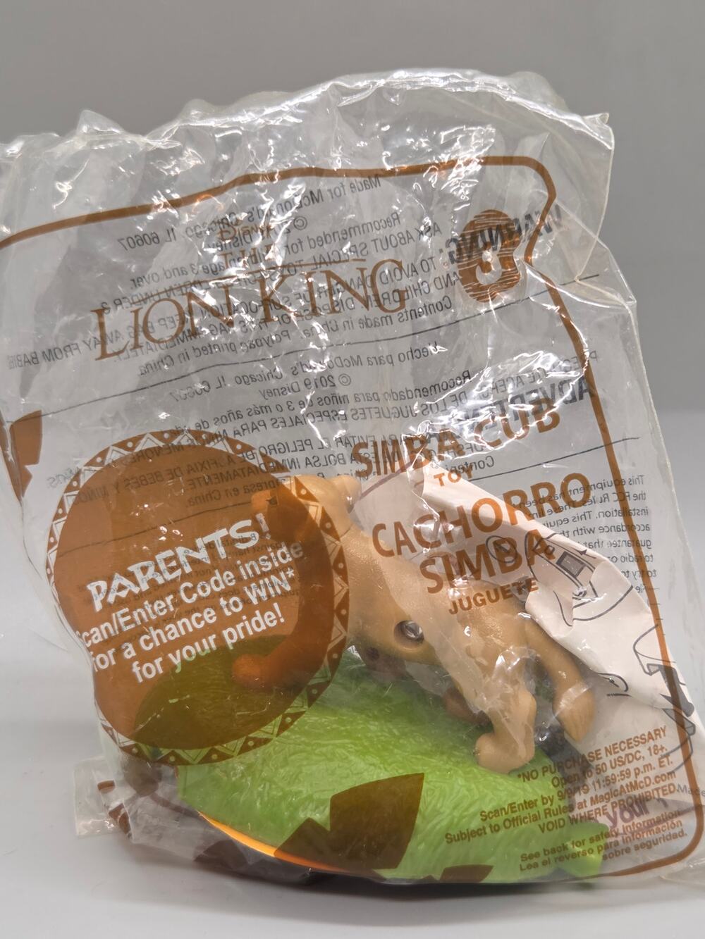 2019 McDonalds Lion King Simba Cub #3 Toy Happy Meal